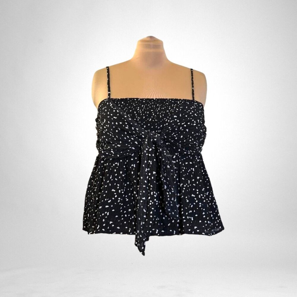 White Birch Black and White Play it Up Peplum top, NWOT! Size 1X